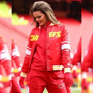 Chiefs Cheerleaders Red Varsity Jacket