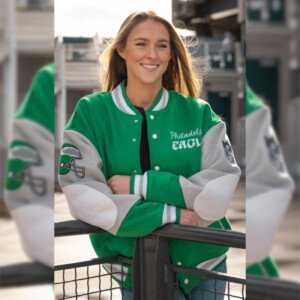 Kylie Kelce 90s Eagles Letterman Jacket