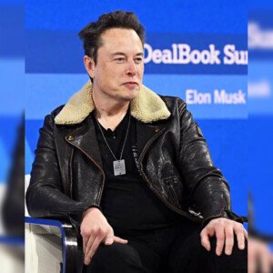 Elon Musk Shearling Black Leather Jacket