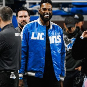 Calvin Johnson jr Lions Blue Varsity Jacket