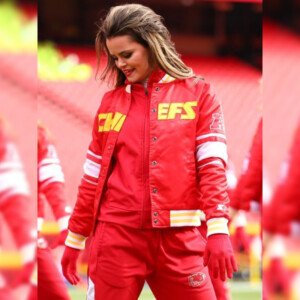 Chiefs Cheerleaders Red Varsity Jacket