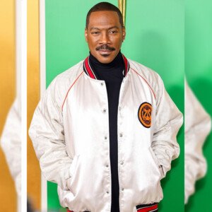 Candy Cane Lane 2023 Eddie Murphy White Bomber Jacket