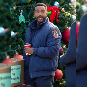 Christmas With A Kiss 2023 Fletcher Blue Quilted Jacket