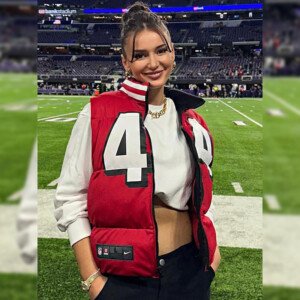 San Francisco 49ers Kristin Juszczyk 44 Puffer Red Vest