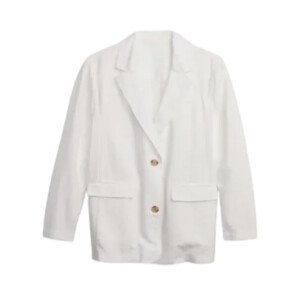 Women Gap White Linen Blazer