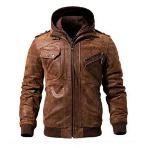 Men’s Brown Hooded Jacket