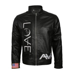 Mens Black Leather Love Jacket