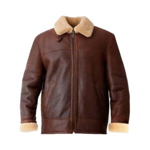 Mens Brown Aviator Shearling Jacket
