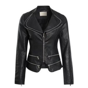 Womens Leather Moto Jacket
