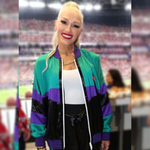 Gwen Stefani Dsquared2 Color-Blocked Bomber Jacket