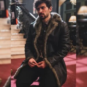 April X Ronny Black Shearling Coat