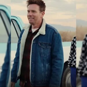 Bleeding Love 2024 Ewan McGregor Shearling Denim Jacket