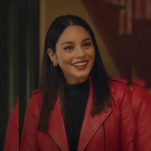 French Girl 2024 Vanessa Hudgens Red Bikers Jacket