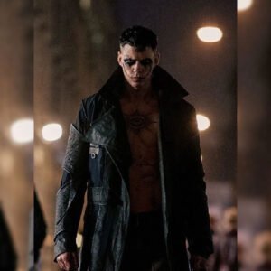 The Crow 2024 Bill Skarsgard Black Trench Coat