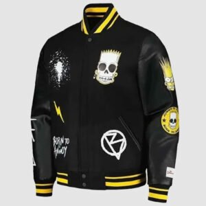 The Simpsons Black Varsity Jacket