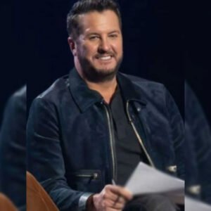 American Idol S22 Luke Bryan Blue Suede Jacket