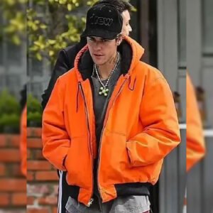 Justin Bieber Orange Hooded Jacket